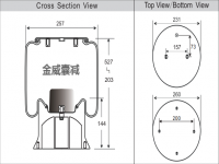 JW7295 Trailer air spring 卡車空氣彈簧氣囊 1T15M-6 W01-M58-7295 1123386 1T15M-9 W01-358-9104 132142 255294