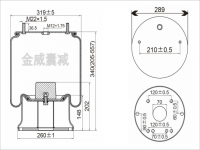 JW6338A卡車空氣彈簧氣囊總成 W01-M58-6338A 205456 133422 9518147300 KR621-18 1D28A10 4810NP05/61162 1R14-730 D13B25 3.229.2427.00 3229242700 3.229.2127.00 3229212700 3.229.0027.00 3229002700 32918K 16092/133422